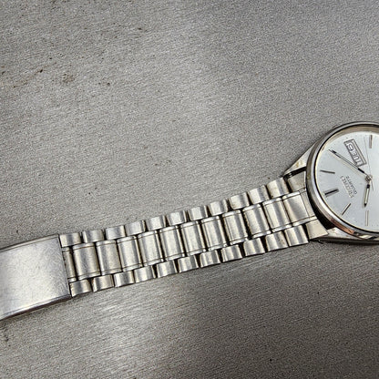 Seiko SQ Watch Men 34mm Silver Dial Silver Tone Daydate 81238009 PARTS7