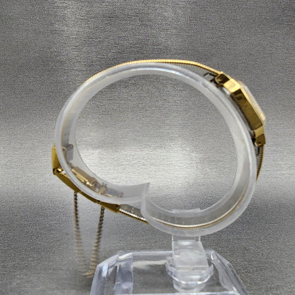 VTG Seiko Watch Women 17mm Silver Dial Gold Tone Octagon 2B205019 New Battery8