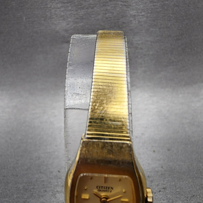 Citizen CQ Watch Women 17mm Champagne Dial Gold Tone 3220S02147 New Battery4