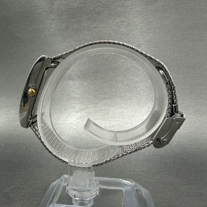 Skagen Tank Watch Women 21mm Silver Dial Silver Tone Rectangle 68SGSC New batt6