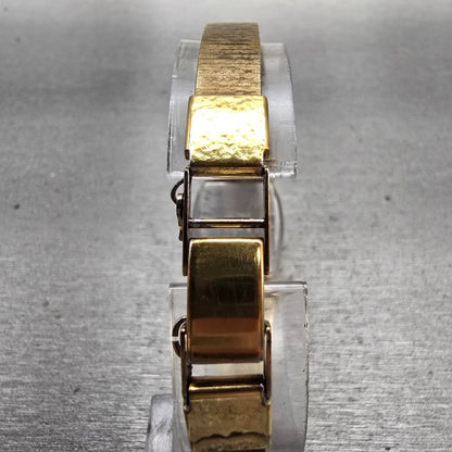 Seiko Watch Women 19mm Silver Dial Gold Tone Rectangle 4301-3000 New Battery VTG7