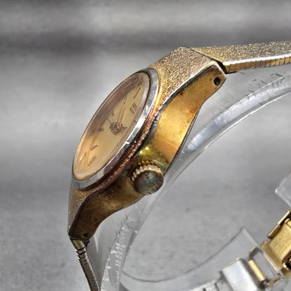 Seiko Watch Women 20mm Gold Dial Gold Tone Round 8Y21-0029 New Battery Vintage2