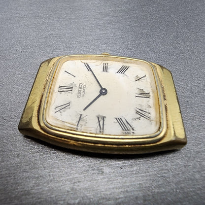 VTG Seiko Watch Men 28mm White Dial Gold Tone Rectangle 2620-5620 PARTS