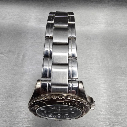 Casio Diver Watch Men 40mm Black Dial Silver Tone Daydate MTD-1017 New Battery4