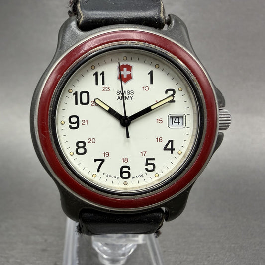 Victorinox Swiss Army Watch Men 39mm White Dial Black Tone Date Round PARTS0