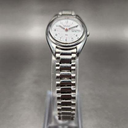 Seiko SQ Watch Women 24mm White Dial Silver Tone daydate 7n836a09 New battery5