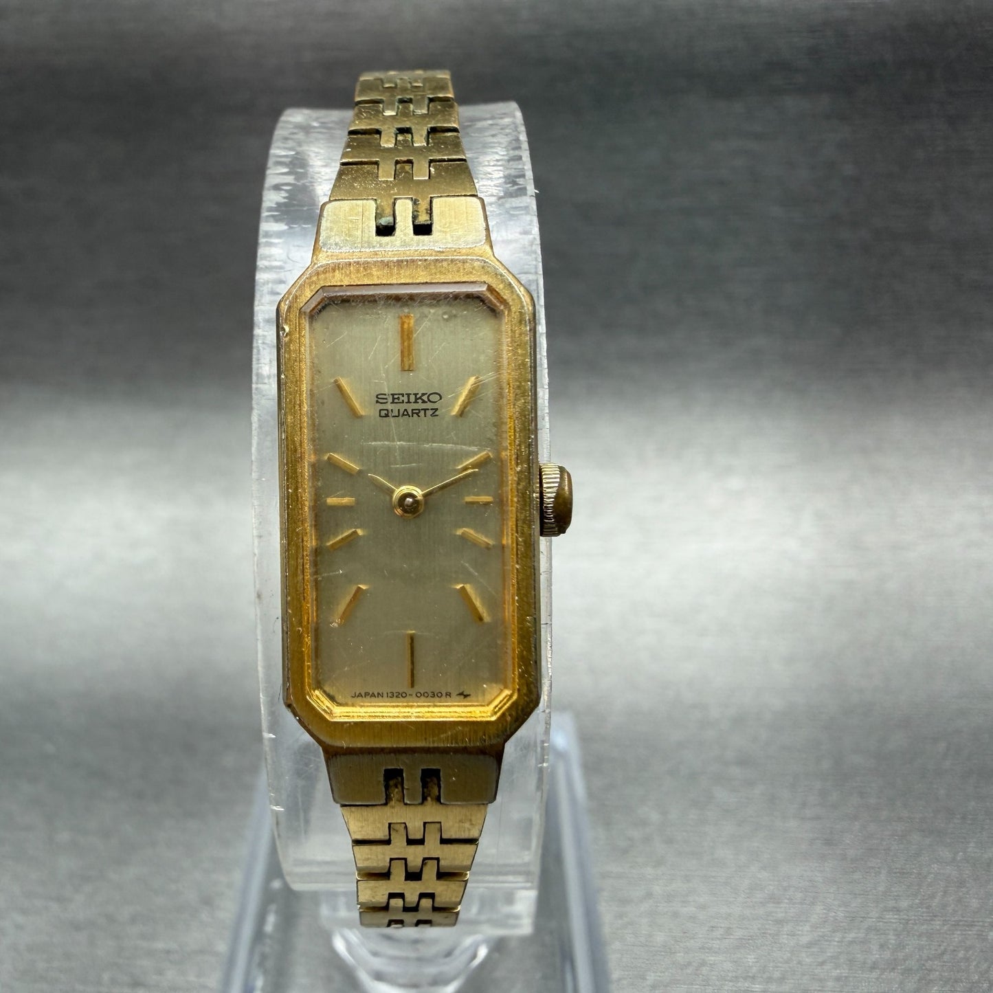 Seiko Watch Women 12mm Champagne Dial Gold Tone 1320-5029 New Battery Vintage 540