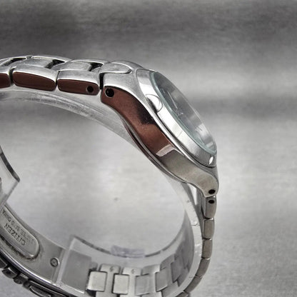 Citizen Eco-Drive Watch Women 25mm Gray Dial Silver Daydate E001-K17580 Works3