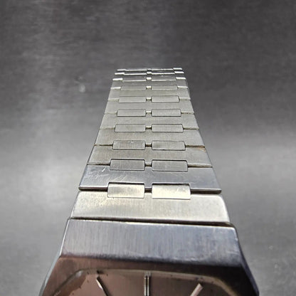 Seiko Tank Watch Men 31mm Silver Dial Silver Tone Rectangle 2621-5180 New Batt5