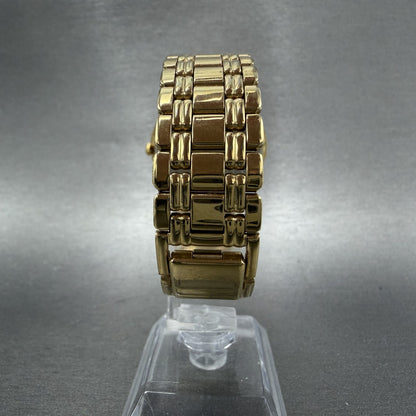 Seiko Watch Men 33mm Black Dial Gold Tone Round Vintage V7011T79 New Battery7