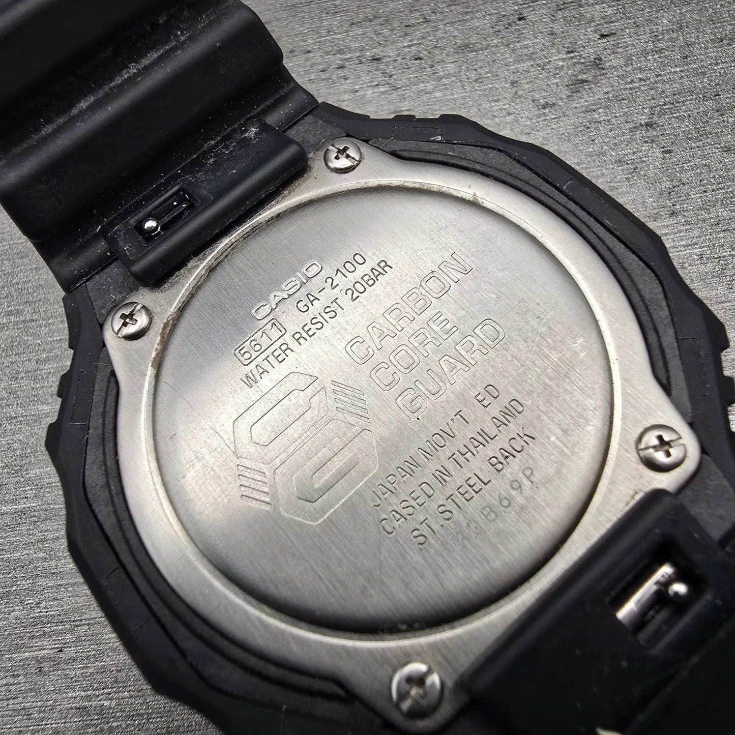 Casio G-Shock GA-2100 Watch Men 45mm Black Dial Black Chrono Alarm New Battery10