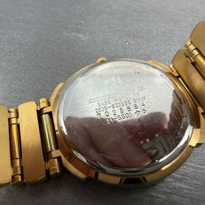 Citizen CQ Watch Unisex 30mm Champagne Dial Gold Tone Round  2838 New Battery9
