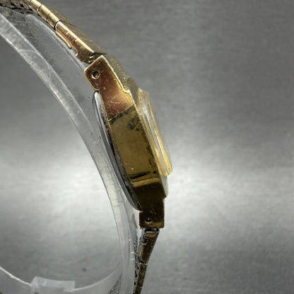 Seiko Watch Women 15mm Champagne Dial Gold Tone Manual Rectangle 11-3389 Runs3
