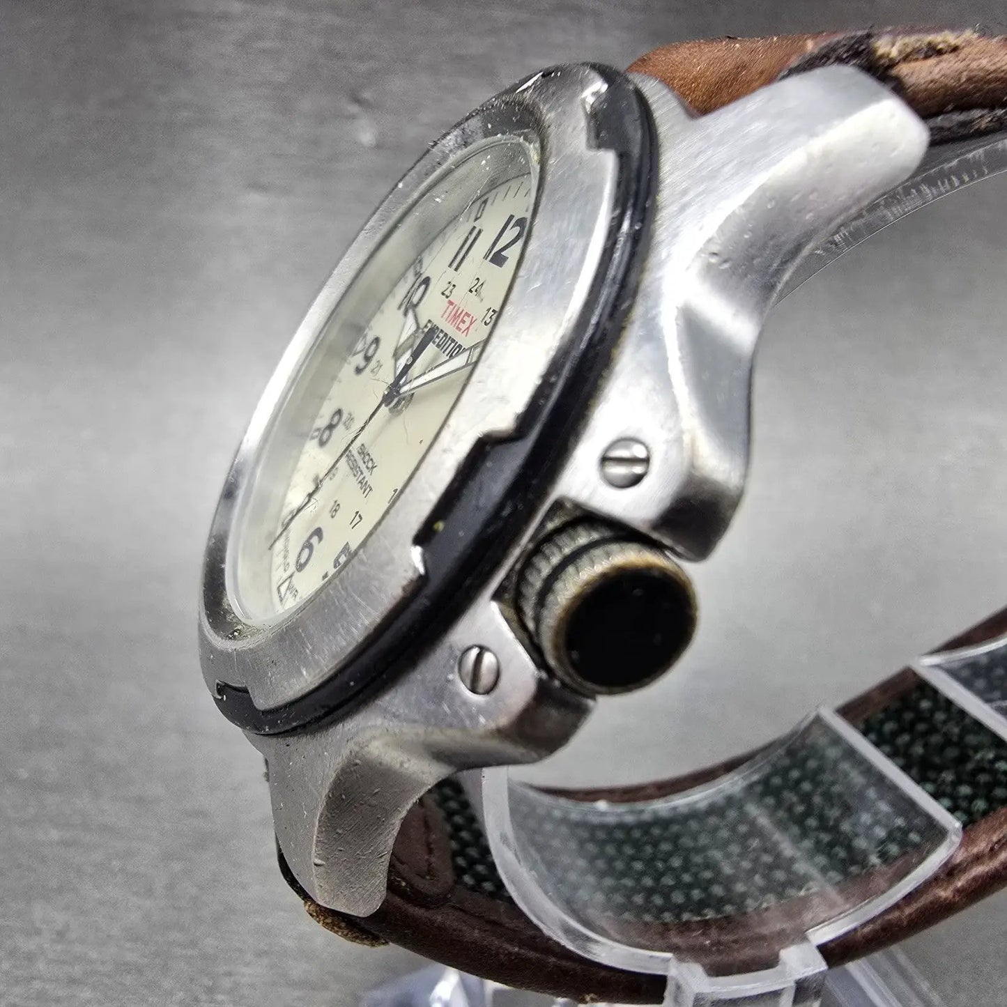 Timex Expedition Watch Men 41mm White Dial Silver Tone Date T49261 New Battery J2