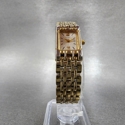 Citizen Tank Watch Women 15mm Silver Dial Gold Tone Rectangle New Battery VTG5
