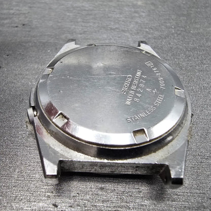 Seiko 5 Automatic Watch Men 38mm Gold Dial Steel Daydate 7009-8761 PARTS8