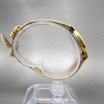 Seiko Watch Women 26mm Gold Floral Dial Gold Tone Round 1n000d59 New Battery8