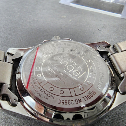 Invicta Angel Watch Women 35mm MOP Dial Silver Tone Round 23655 New Battery9