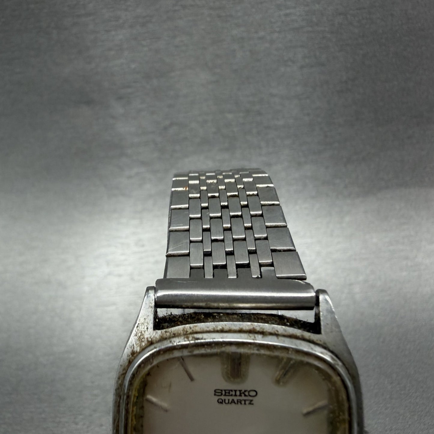 Seiko Watch Men 30mm Silver Dial Silver Tone Rectangle 78305210 PARTS5