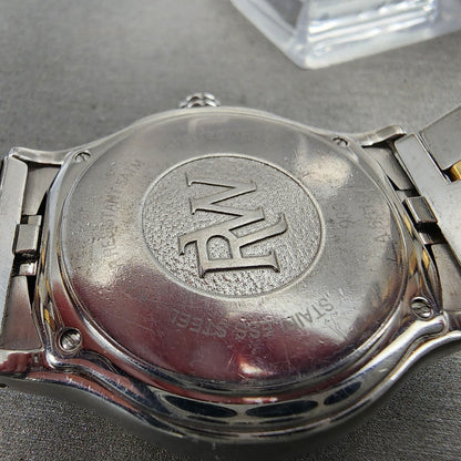Raymond Weil Parsifal Watch Men 37mm Black Dial Two Tone Date Round READ!! NewBa11
