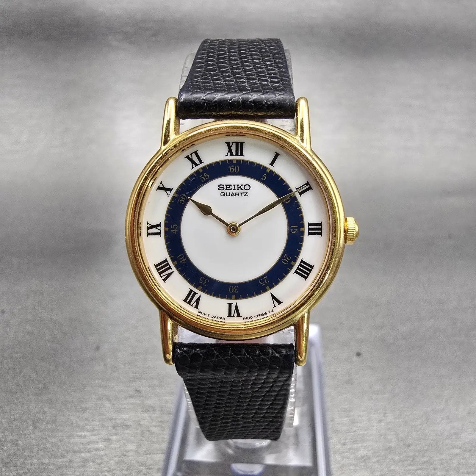 Seiko Watch Women 24mm White Dial Gold Tone Round 1N00-0B49 New Battery Vintage0