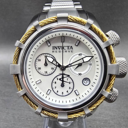 Invicta Reserve Bolt Chrono Watch Women 40mm MOP Dial Steel Date 90009 New Batt0