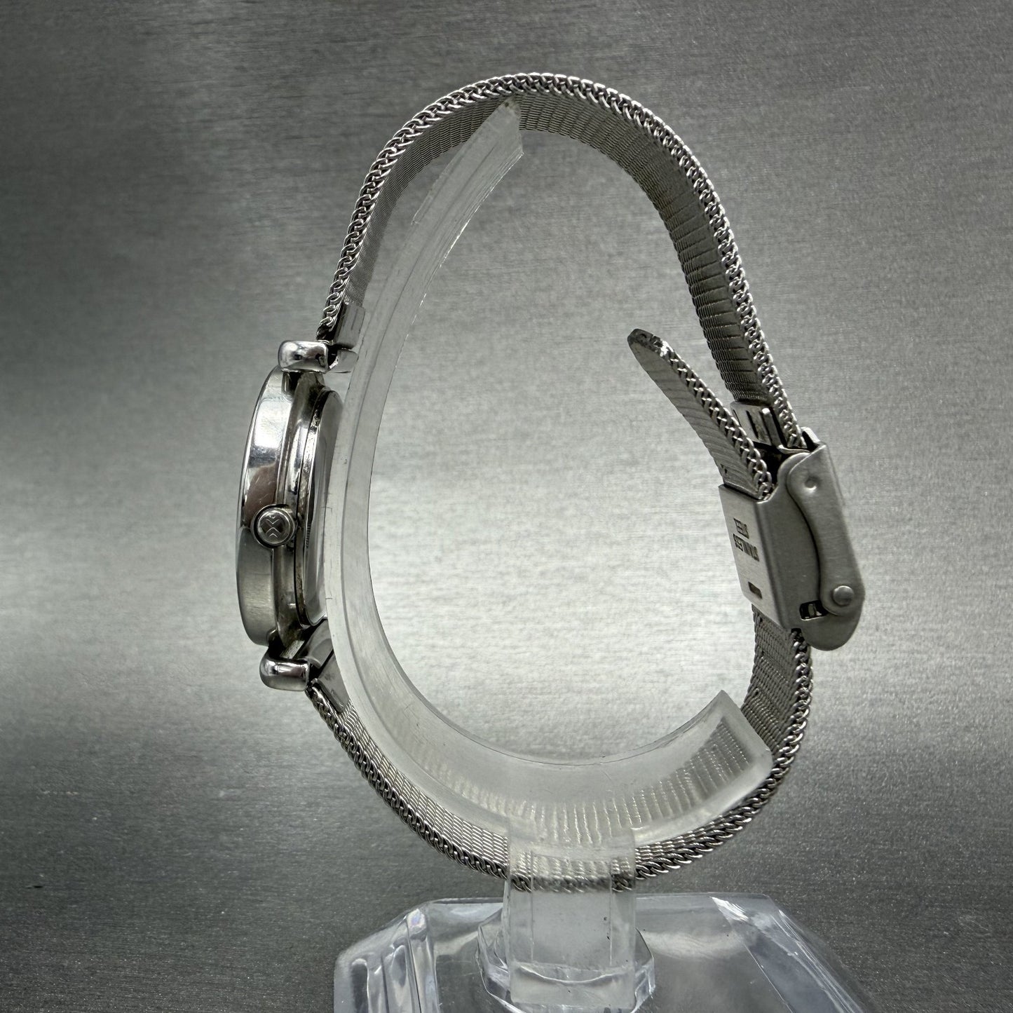 Skagen Watch Women 25mm Blue Dial Silver Tone Round Mesh Band 107SSSI New Batt6