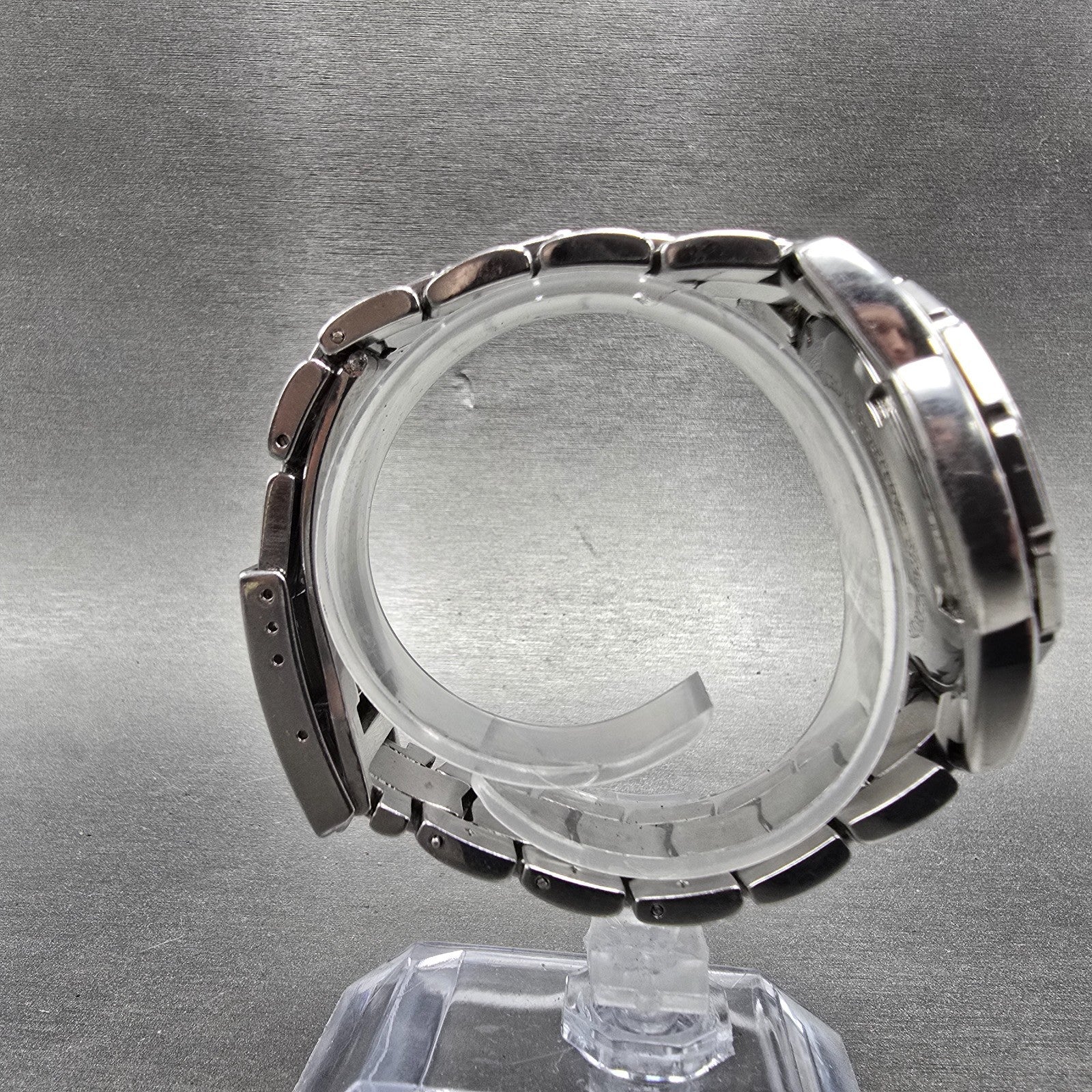 Trussardi Sport Watch Men 36mm Blue Dial Silver Tone Daydate Round New Battery10