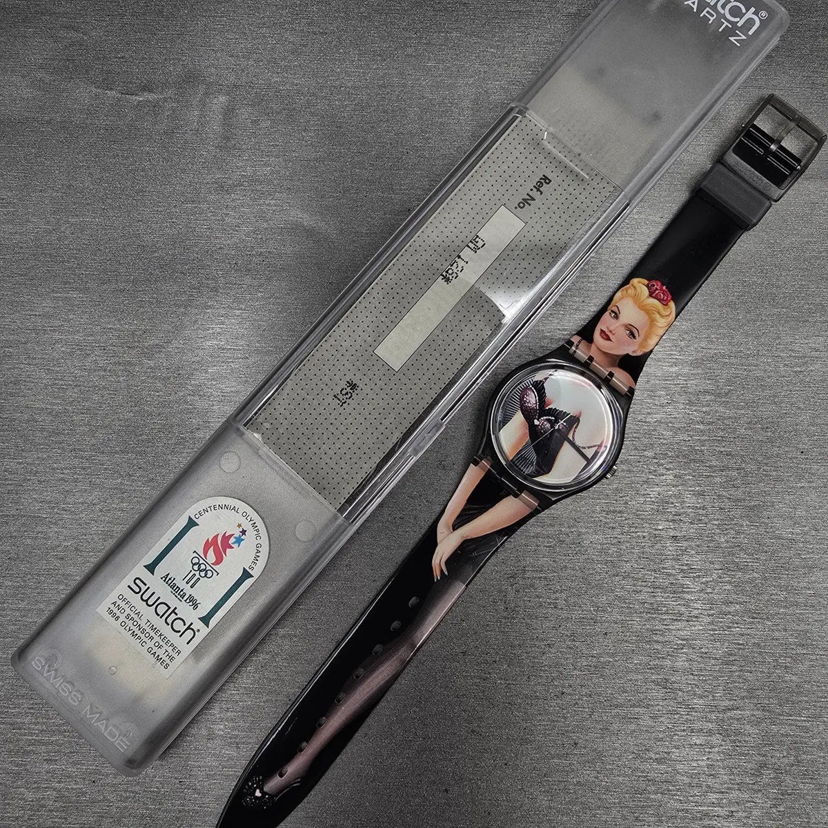 Swatch Lolita Watch Men 33mm Black Dial Black Tone Round GM128 New Battery NOS15