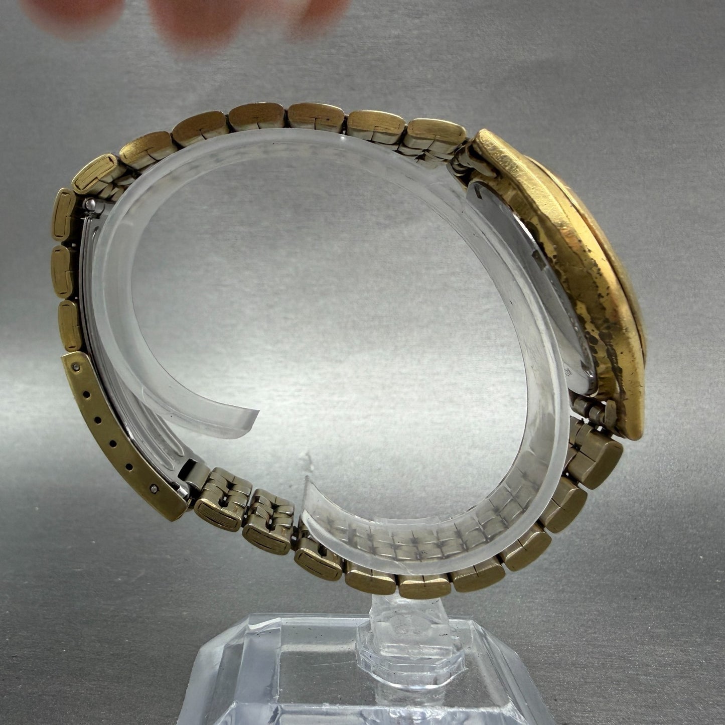 Seiko Watch Men 37mm Champagne Dial Gold Tone Daydate Round 7N43-9048 PARTS VTG9