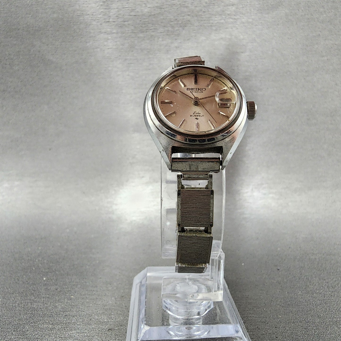 Seiko Chorus Watch Women 25mm Silver Dial Silver Tone Date Manual Wind Runs VTG5