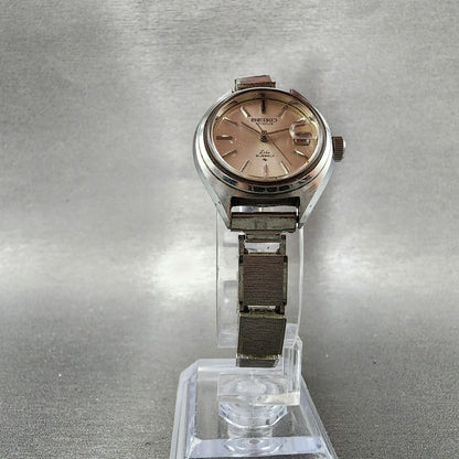 Seiko Chorus Watch Women 25mm Silver Dial Silver Tone Date Manual Wind Runs VTG5