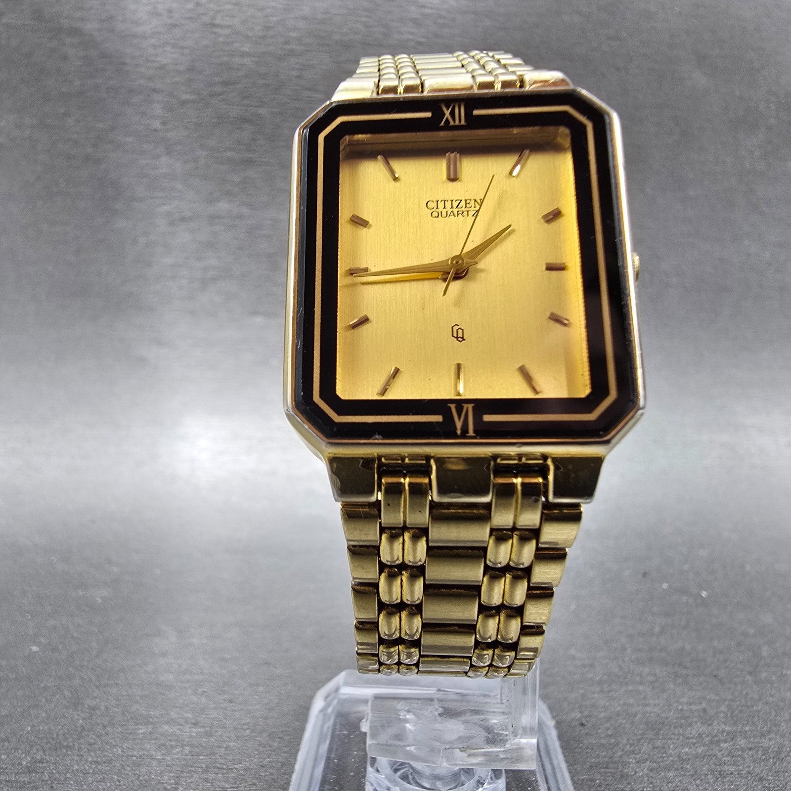 Citizen CQ Tank Watch Men 27mm Champagne Dial Gold Tone 6031-R04630 PARTS VTG6