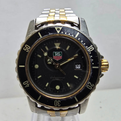 Tag Heuer Professional 200 Dive Watch Women 28mm Gold Dial Two Tone Date NewBatt1