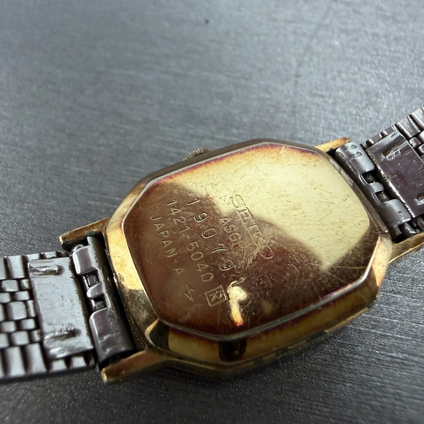 Seiko Watch Women 18mm Champagne Dial Gold Tone Octagon 1421-5040 New Battery9