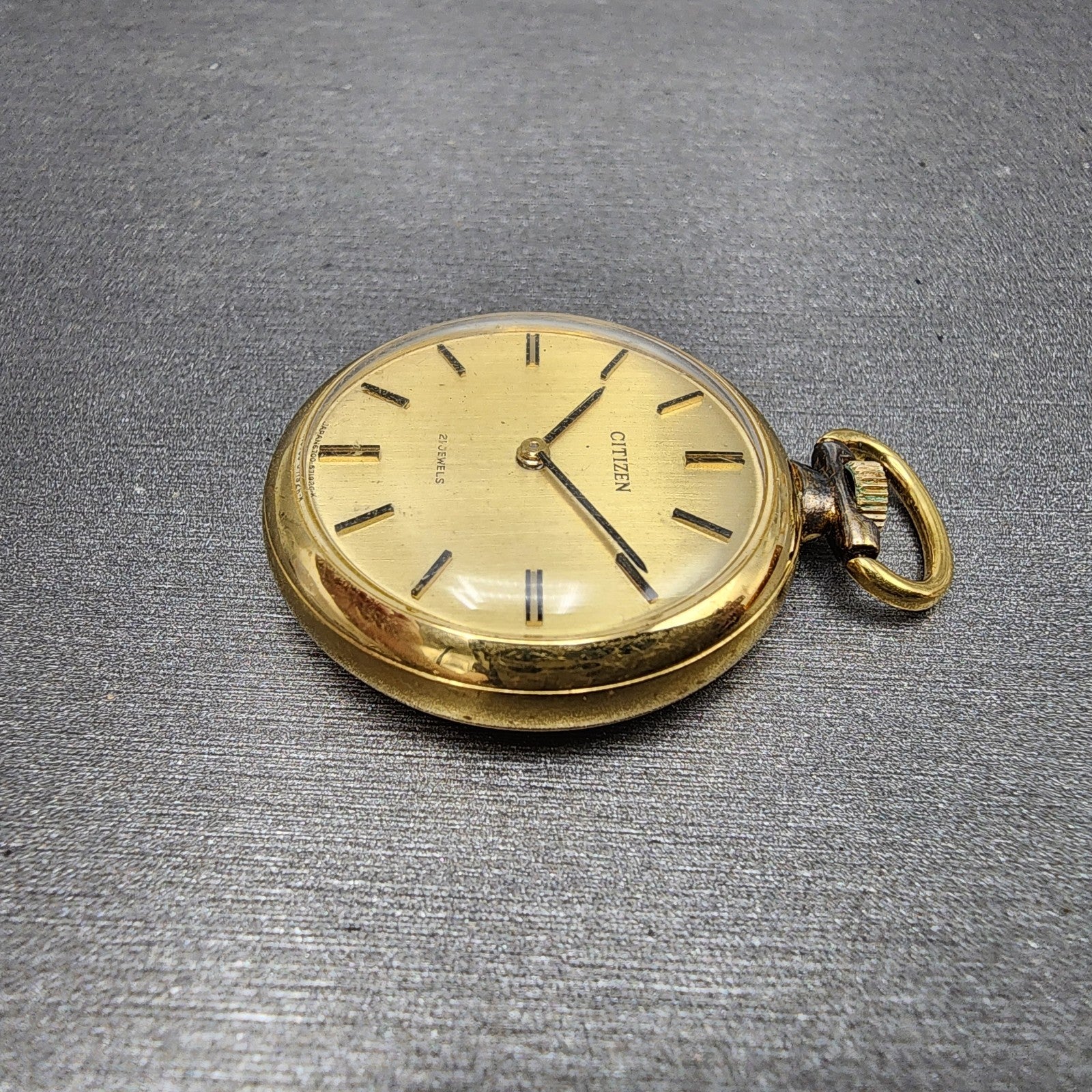 Citizen Pendant Watch Women 29mm Gold Dial Gold Tone Manual Wind Round Runs5