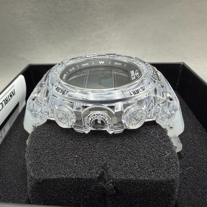 Invicta Racing Digital Watch Men CLear Alarm Chrono Round Translucent 490415