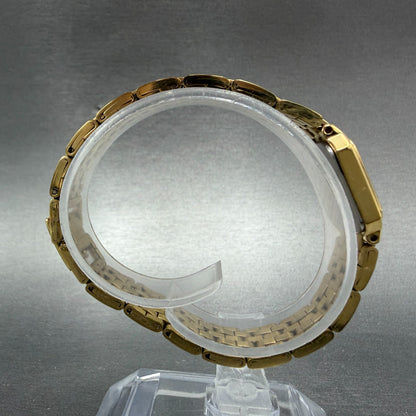 Seiko Tank Watch Women 15mm Black Dial Gold Tone Rectangle 1N00-5A10 New Battery8
