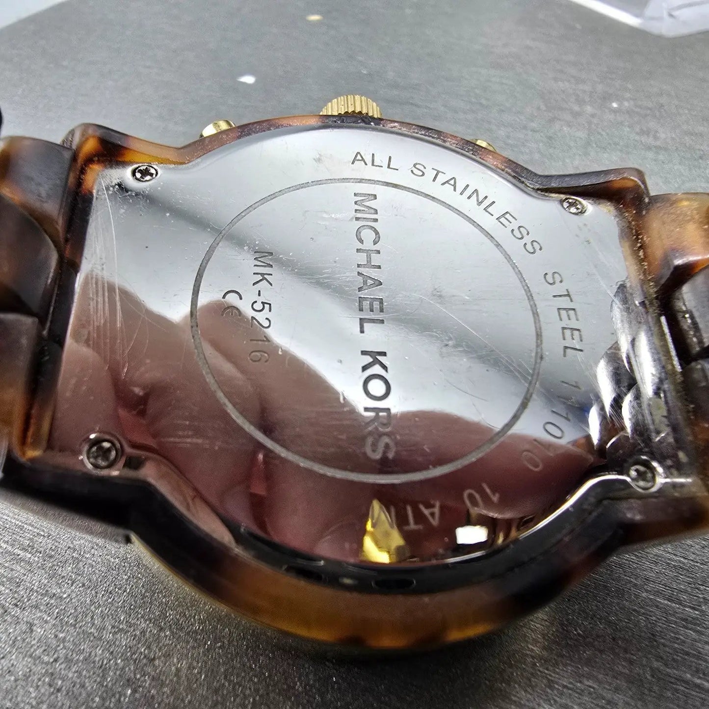 Michael Kors Audrina Chronograph Watch 43mm MOP Dial Tortoise Date New Battery9