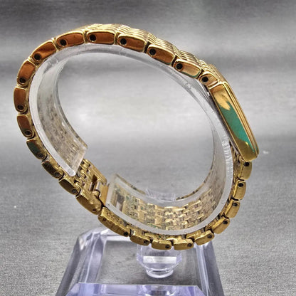 Seiko Watch Women 20mm Cream Dial Gold Tone Rectangle 1N00-6H39 New Battery VTG9