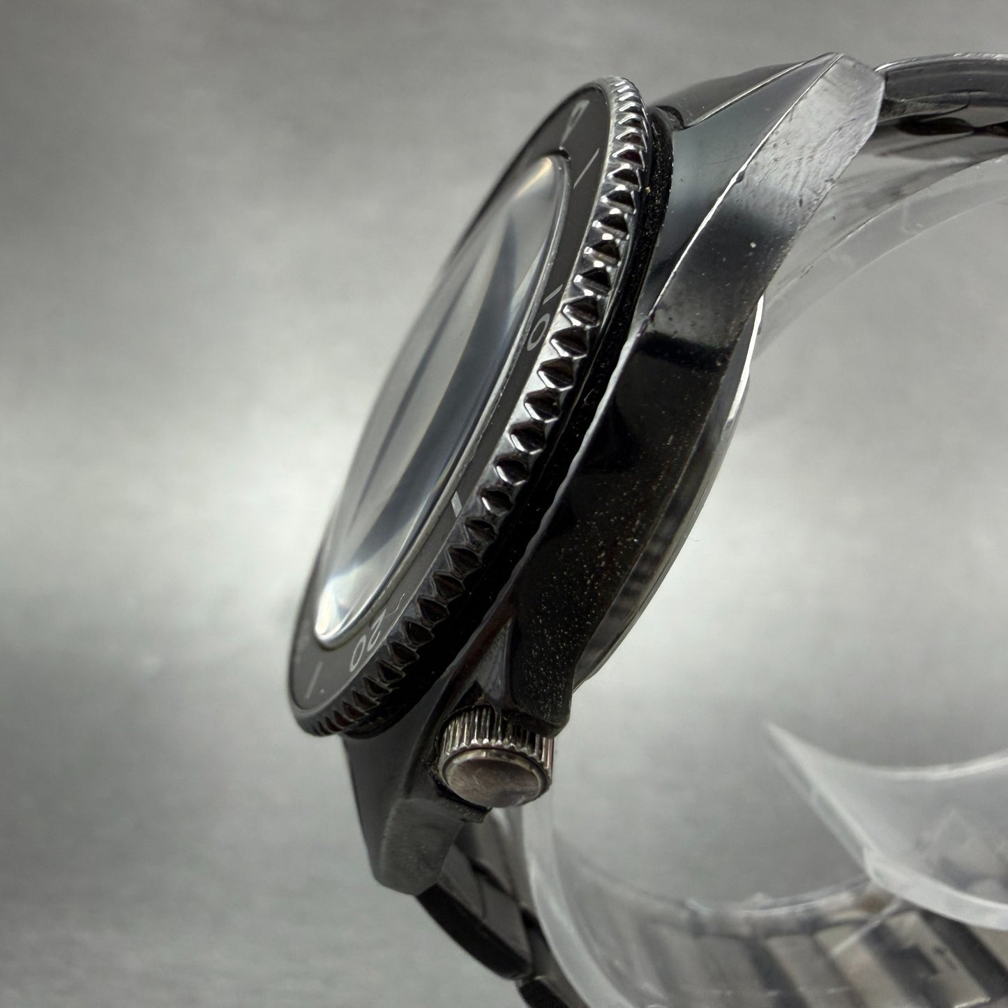 Seiko Again R Dive Watch Women 35mm Black Dial Black Tone Date Round New batt2