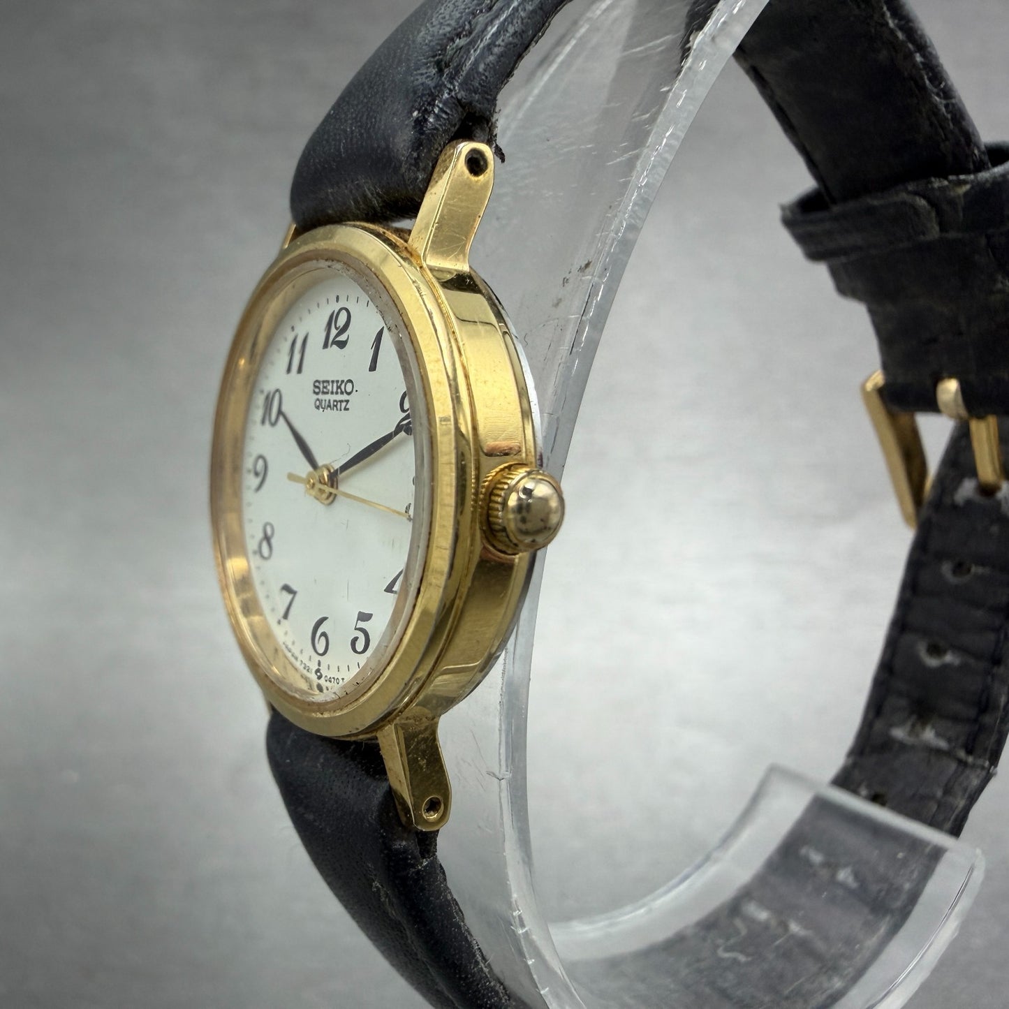 Seiko Watch Women 23mm White Dial Gold Tone Round 7321-0100 New Battery Vintage2