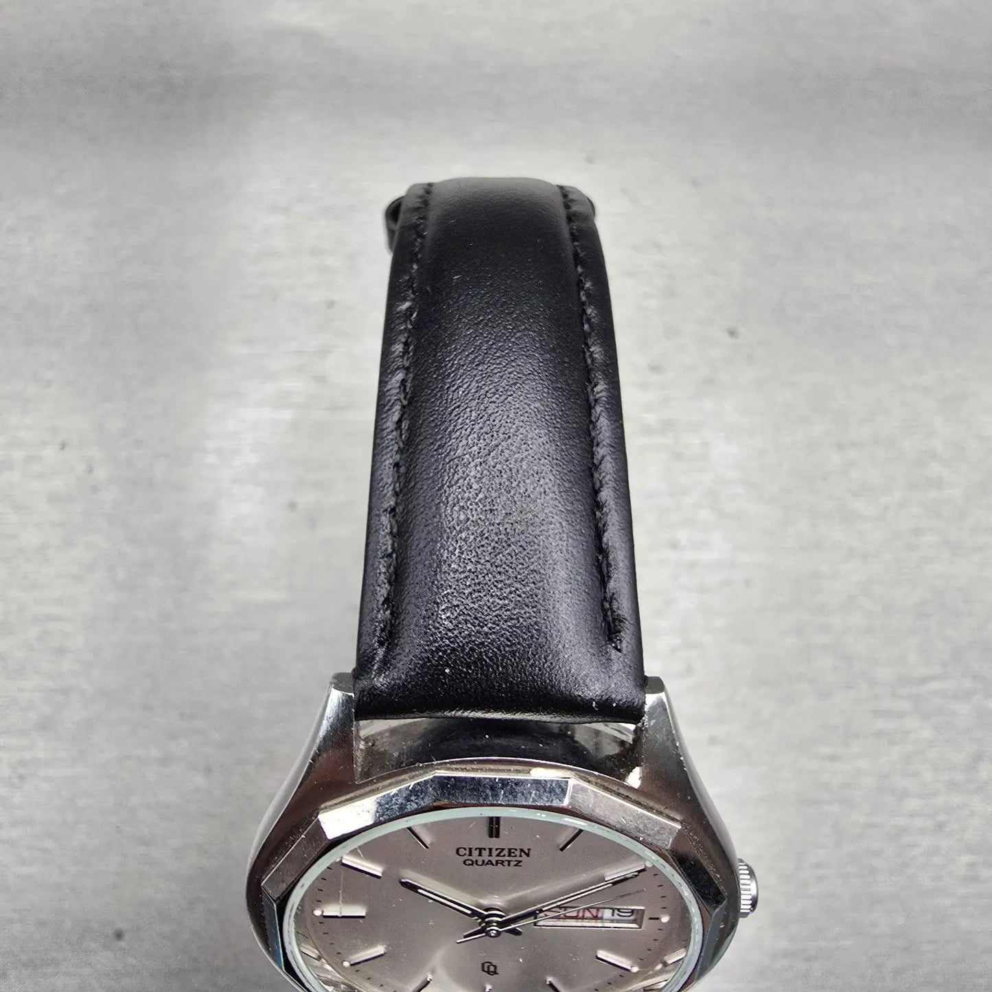 Citizen CQ Watch Men 35mm Silver Dial Silver Tone Daydate 6100-S16873 New Batt4