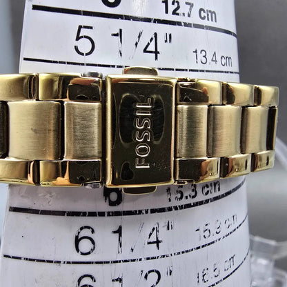 Fossil Watch Women 34mm Champagne Dial Gold Tone Date Round BQ3375 New Battery10