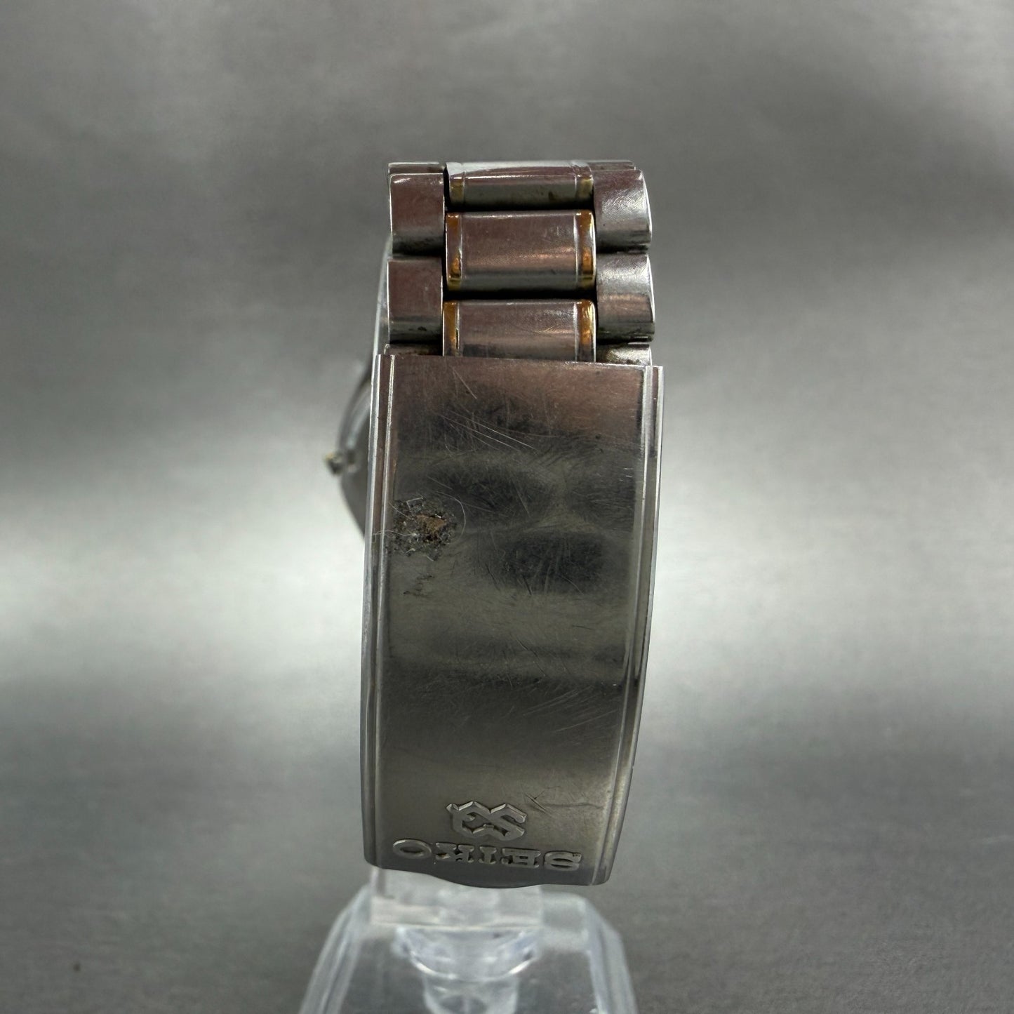 Seiko SQ Watch Men 34mm Silver Dial Two Tone Daydate 5H23-8a09 PARTS Vintage8