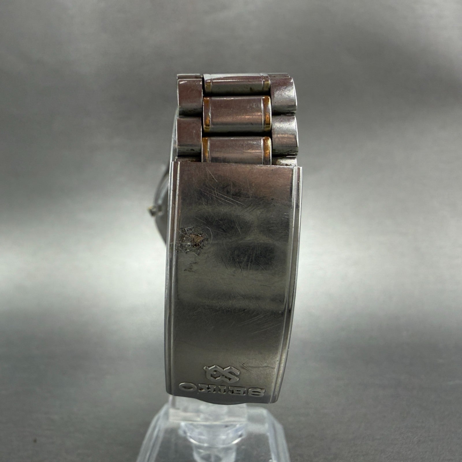 Seiko SQ Watch Men 34mm Silver Dial Two Tone Daydate 5H23-8a09 PARTS Vintage8