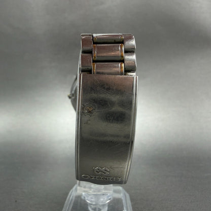 Seiko SQ Watch Men 34mm Silver Dial Two Tone Daydate 5H23-8a09 PARTS Vintage8