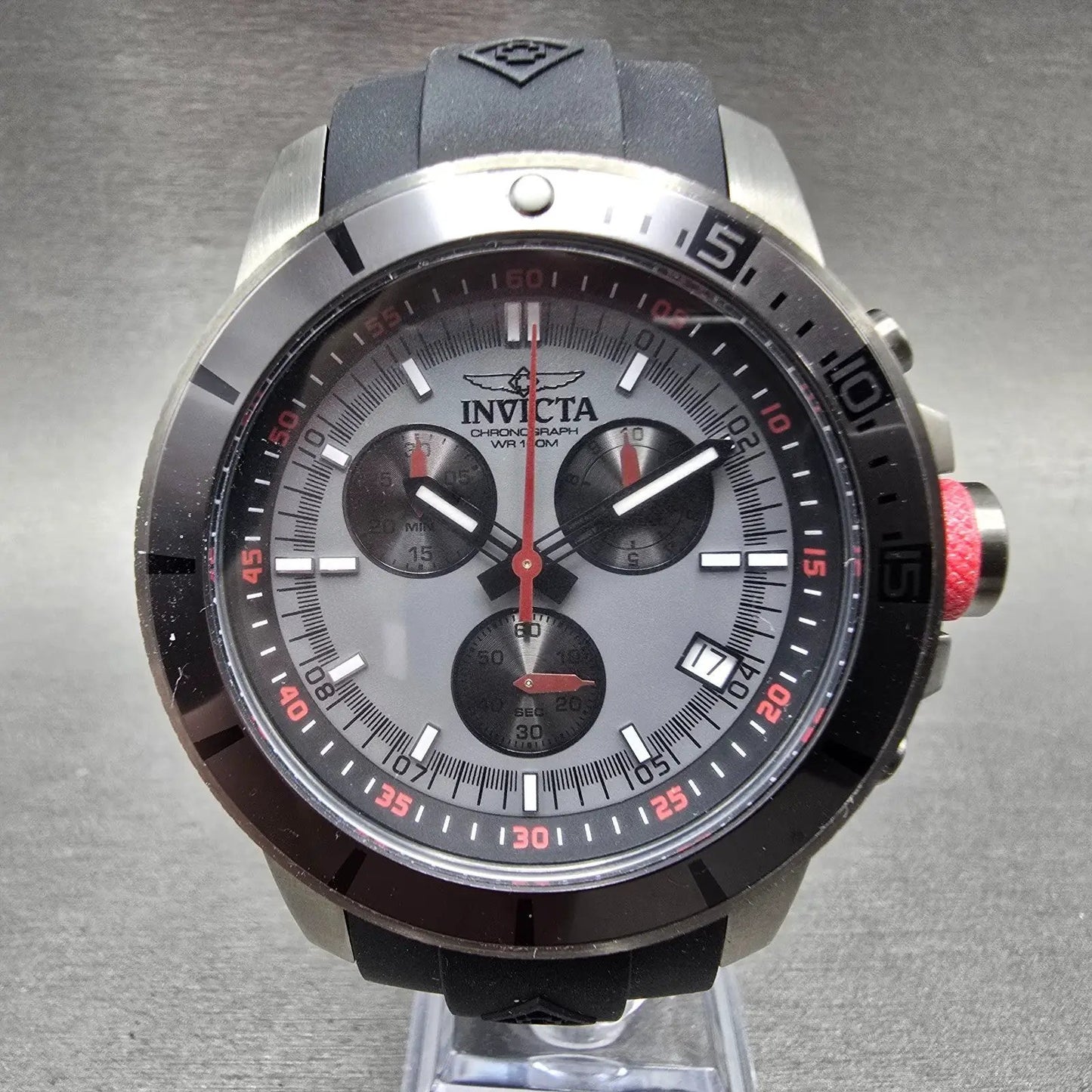 Invicta Pro Diver Chronograph Watch Men 46mm Gray Dial Black Tone 11745 New Batt2