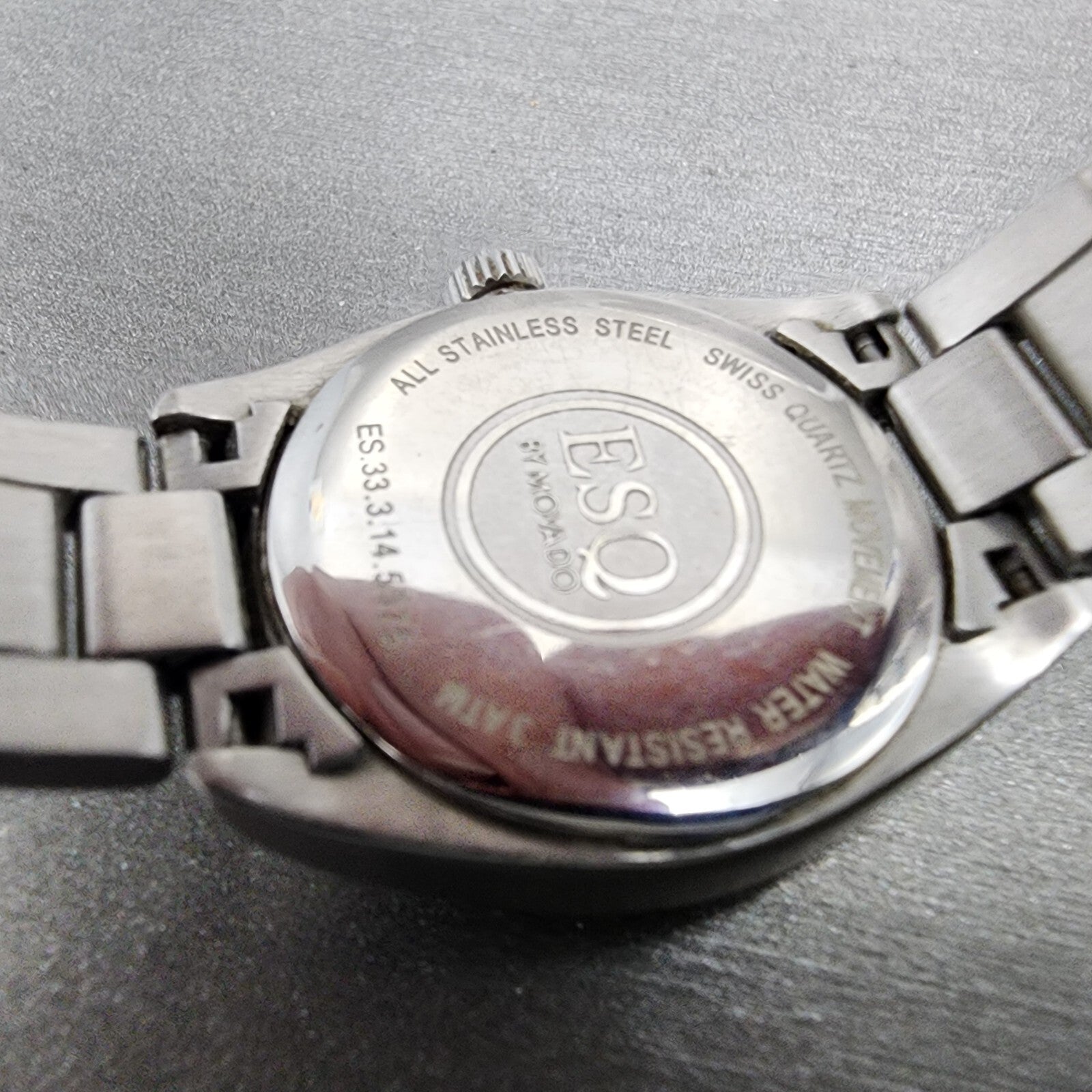 ESQ Watch Women 27mm Silver Dial Stainless Steel Date Round New Batt11