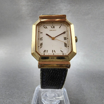 Seiko Tank Watch Unisex 26mm White Dial Gold Tone 7431-5450 PARTS